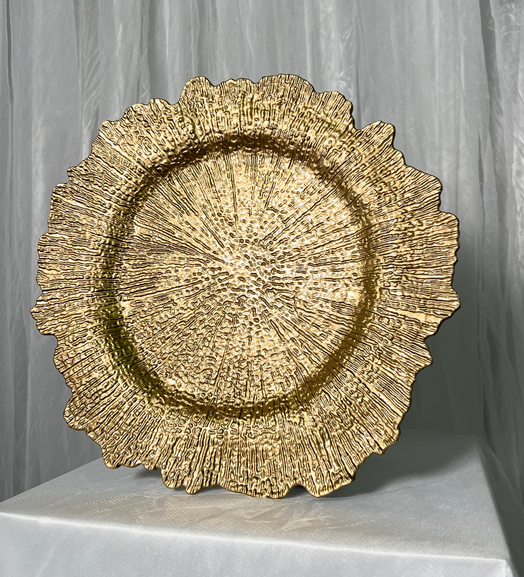 Textured Gold Charger Plates MERAKI CO